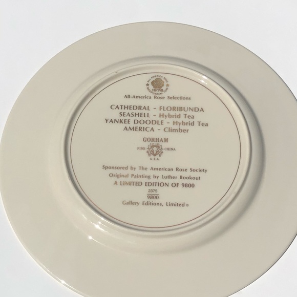 Gorham True Vintage Fine China Porcelain 1976 Cathedral Pink Roses Art Plate - Picture 15 of 16